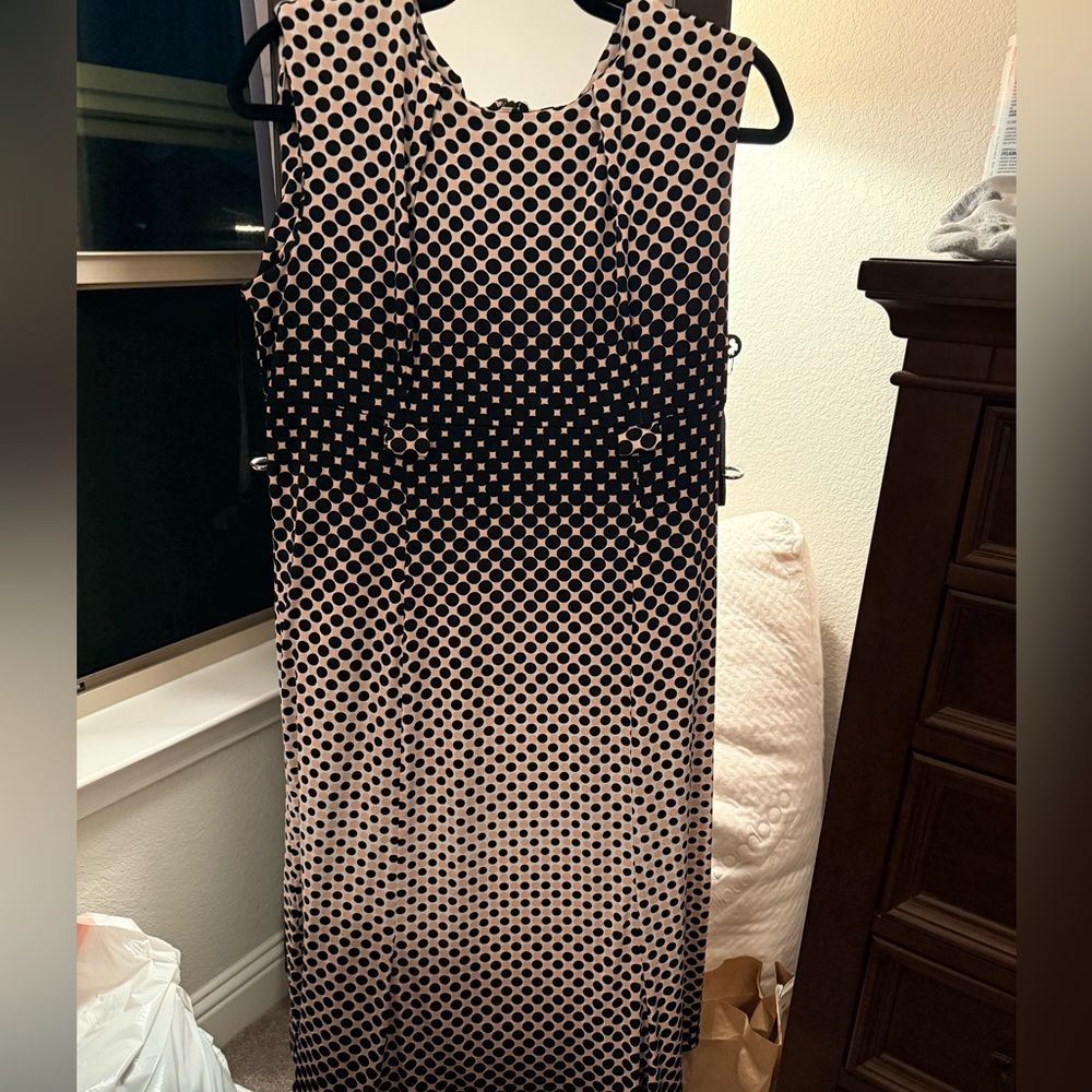 Elegant Black and White Polka Dot Dress